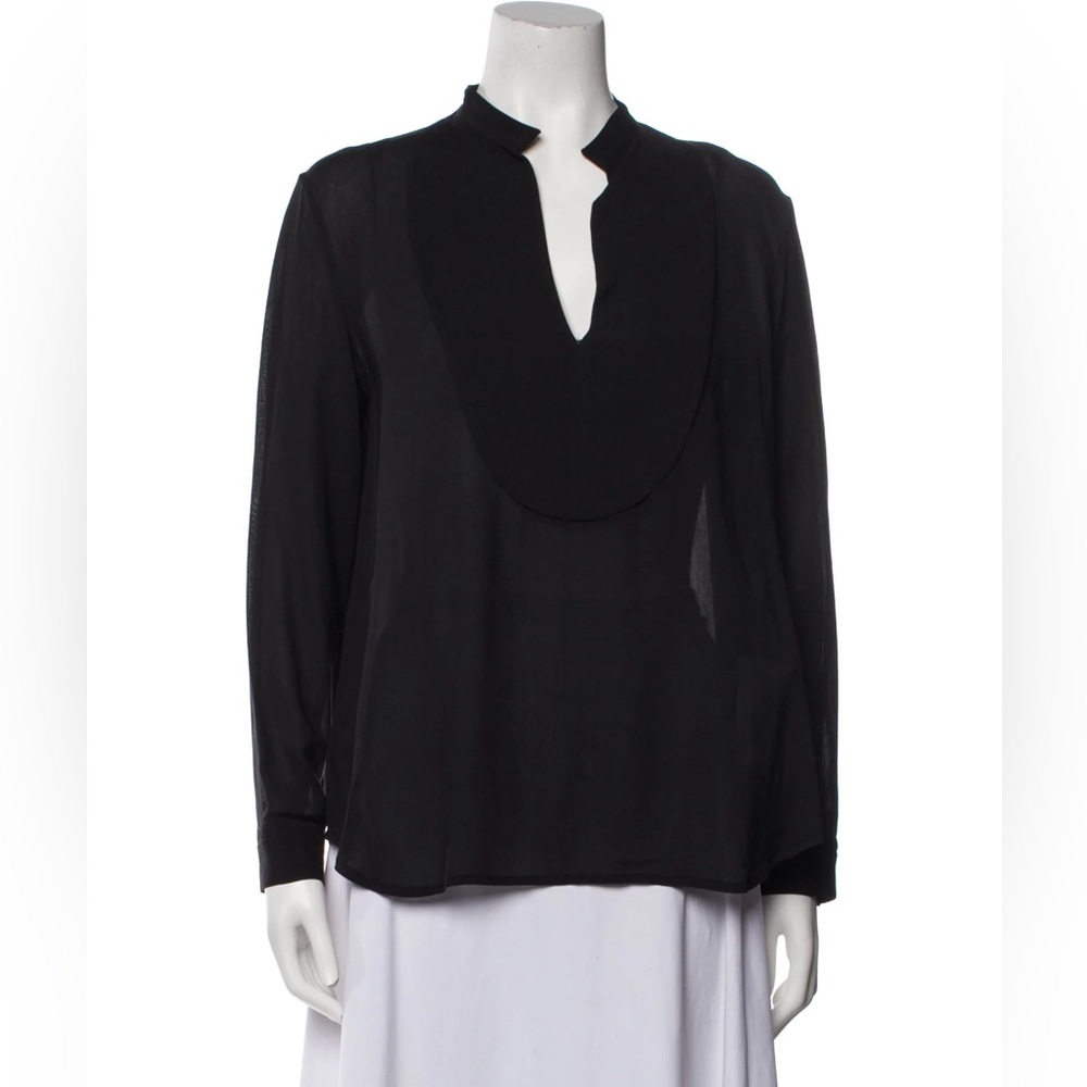 The Row Elegant Black Long Sleeve Blouse